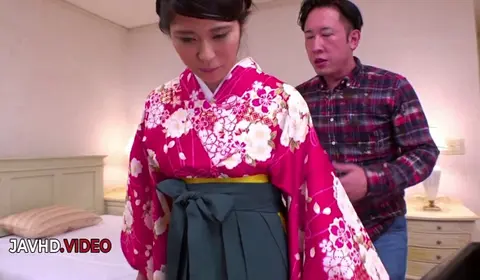 Japanese Kimono Beauty Ema Kato Gets Filled After Passionate Blowjob