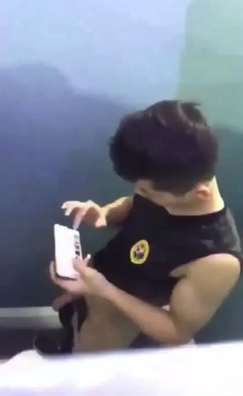 Asian Gym Trainer Caught Jerking in Thailand Bathroom