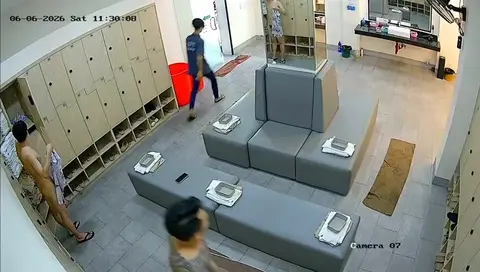 Chinese Bathhouse Spy Cam in Locker Room