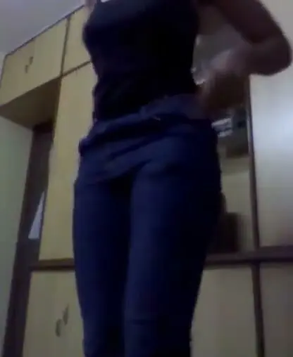 Young Desi Student Changing Clothes in Private