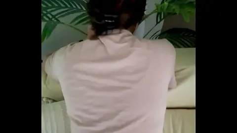 Asian Couple Romance on Sofa - Vacation Lovemaking