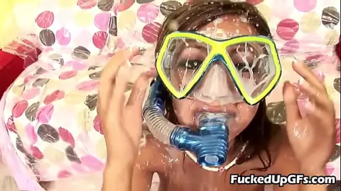 Asian Teen Girl Gets Facial from Multiple Guys