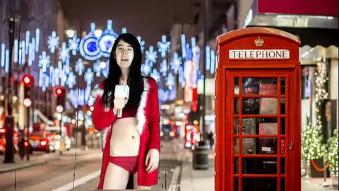 Cute Asian Teen Sings Christmas in London Streets
